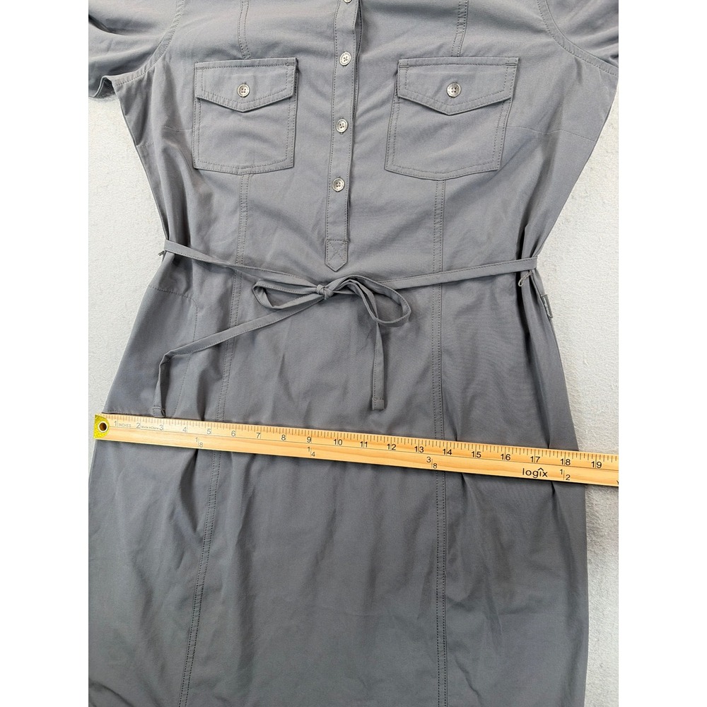 Eddie Bauer Travex Gray Shirt Dress Womens Small Long Sleeve Roll Tab Hiking - Picture 10 of 11